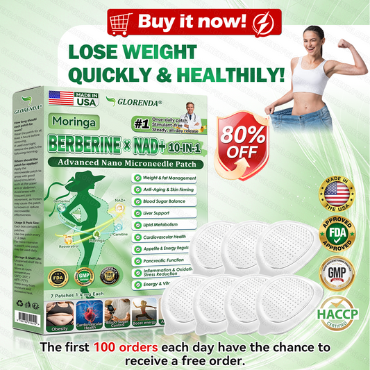 𝐆𝐋𝐎𝐑𝐄𝐍𝐃𝐀® 𝐌𝐨𝐫𝐢𝐧𝐠𝐚 · 𝐁𝐞𝐫𝐛𝐞𝐫𝐢𝐧𝐞 × 𝐍𝐀𝐃+ 𝟏𝟎-𝐢𝐧-𝟏 𝐀𝐝𝐯𝐚𝐧𝐜𝐞𝐝 𝐍𝐚𝐧𝐨 𝐌𝐢𝐜𝐫𝐨𝐧𝐞𝐞𝐝𝐥𝐞 𝐏𝐚𝐭𝐜𝐡 (𝐉𝐮𝐬𝐭 𝐨𝐧𝐜𝐞 𝐚 𝐝𝐚𝐲, 𝐯𝐢𝐬𝐢𝐛𝐥𝐞 𝐜𝐡𝐚𝐧𝐠𝐞𝐬 𝐢𝐧 𝟕 𝐝𝐚𝐲𝐬) 𝐅𝐨𝐫 𝐨𝐛𝐞𝐬𝐢𝐭𝐲, 𝐥𝐨𝐨𝐬𝐞 𝐬𝐤𝐢𝐧, 𝐝𝐢𝐚𝐛𝐞𝐭𝐞𝐬, 𝐬𝐥𝐞𝐞𝐩 𝐚𝐩𝐧𝐞𝐚, 𝐣𝐨𝐢𝐧𝐭 𝐢𝐬𝐬𝐮𝐞𝐬, 𝐚𝐧𝐝 𝐦𝐨𝐫𝐞